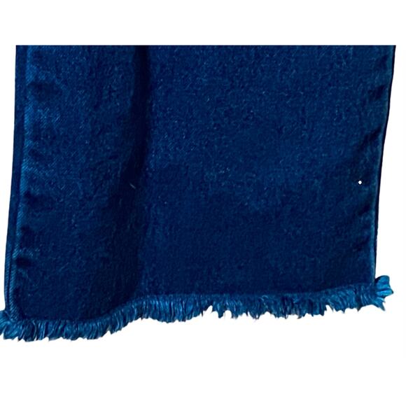 Boho Dyed Denim Raw Edge Waist/Hems Low Rise Cowgirl Chic Jeans Designed In NYC - Picture 4 of 11